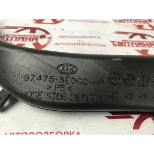 Воздуховод торпедо правый Kia Sorento 2002-2009 974753E000